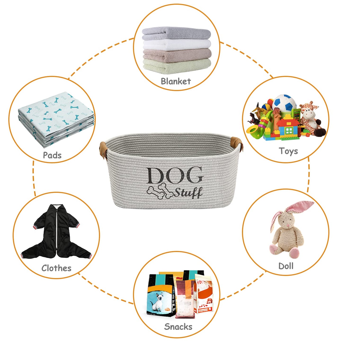 Square Dog toy basket storage The Dachshund Zone