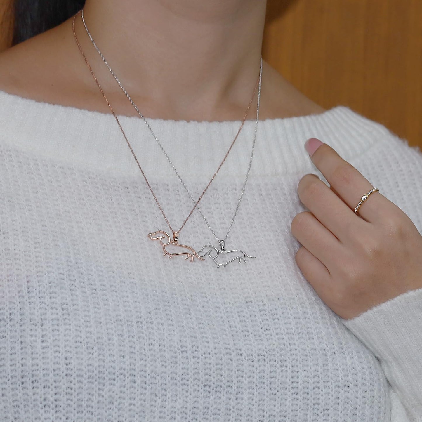 AFFY Dachshund Dog Charm Pendant Necklace In 14k Yellow Gold Over Sterling Silver The Dachshund Zone