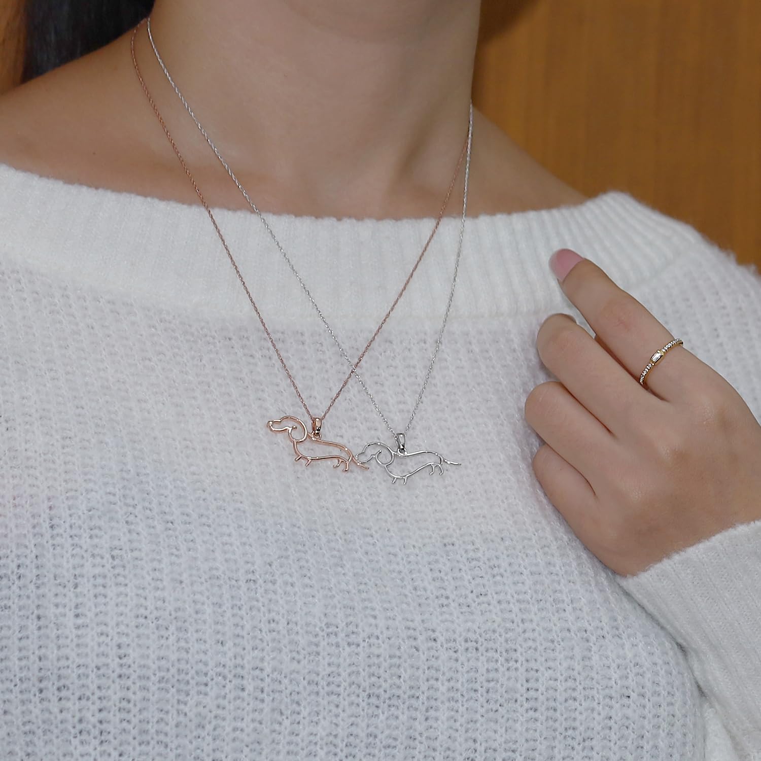AFFY Dachshund Dog Charm Pendant Necklace In 14k Yellow Gold Over Sterling Silver The Dachshund Zone