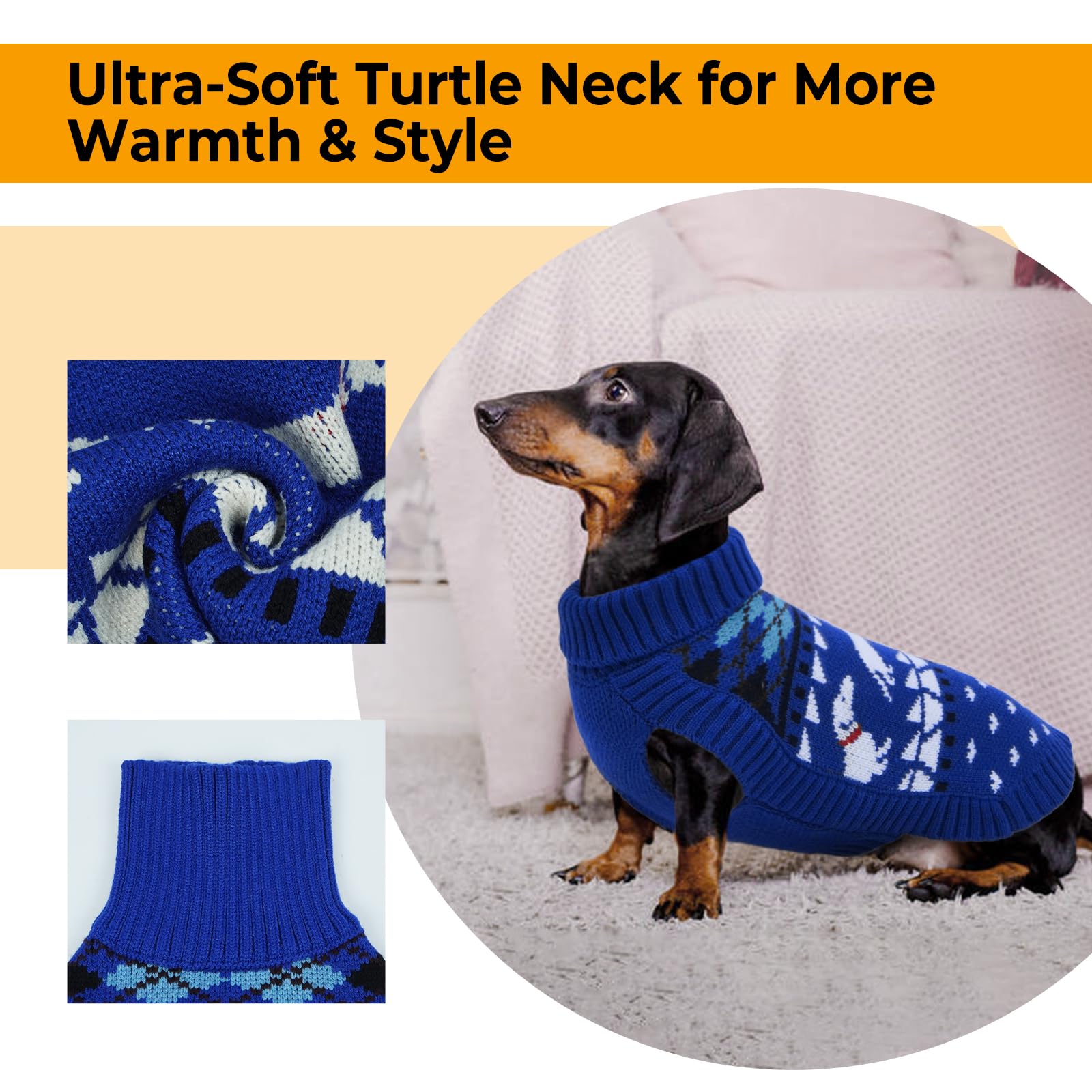 Leletail Dachshund Sweater, Turtleneck Dog Sweater The Dachshund Zone