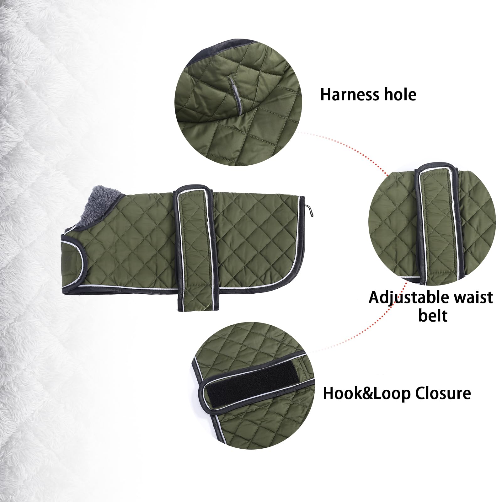 Warm Thermal Quilted Dachshund Coat,Dog Winter Coat with Warm Fleece Lining The Dachshund Zone