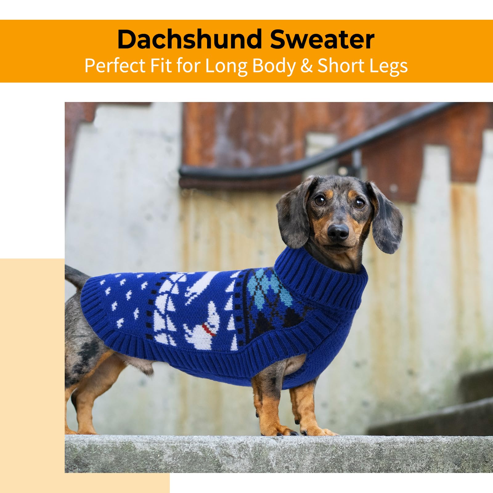 Leletail Dachshund Sweater, Turtleneck Dog Sweater The Dachshund Zone