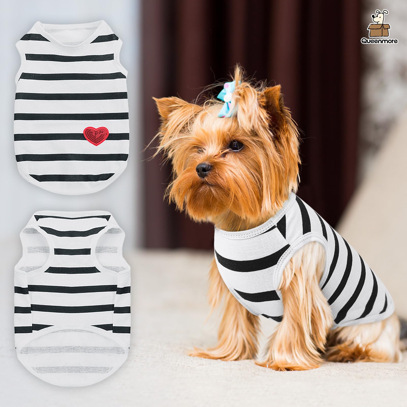 Queenmore Small Dog Shirt,Soft Breathable Dog Shirt for Dogs Cats Boy Girl,Pet Clothes for All Season,Breathable Lightweight Pet Tshirt for Frenchie, Dachshund, Yorkie The Dachshund Zone