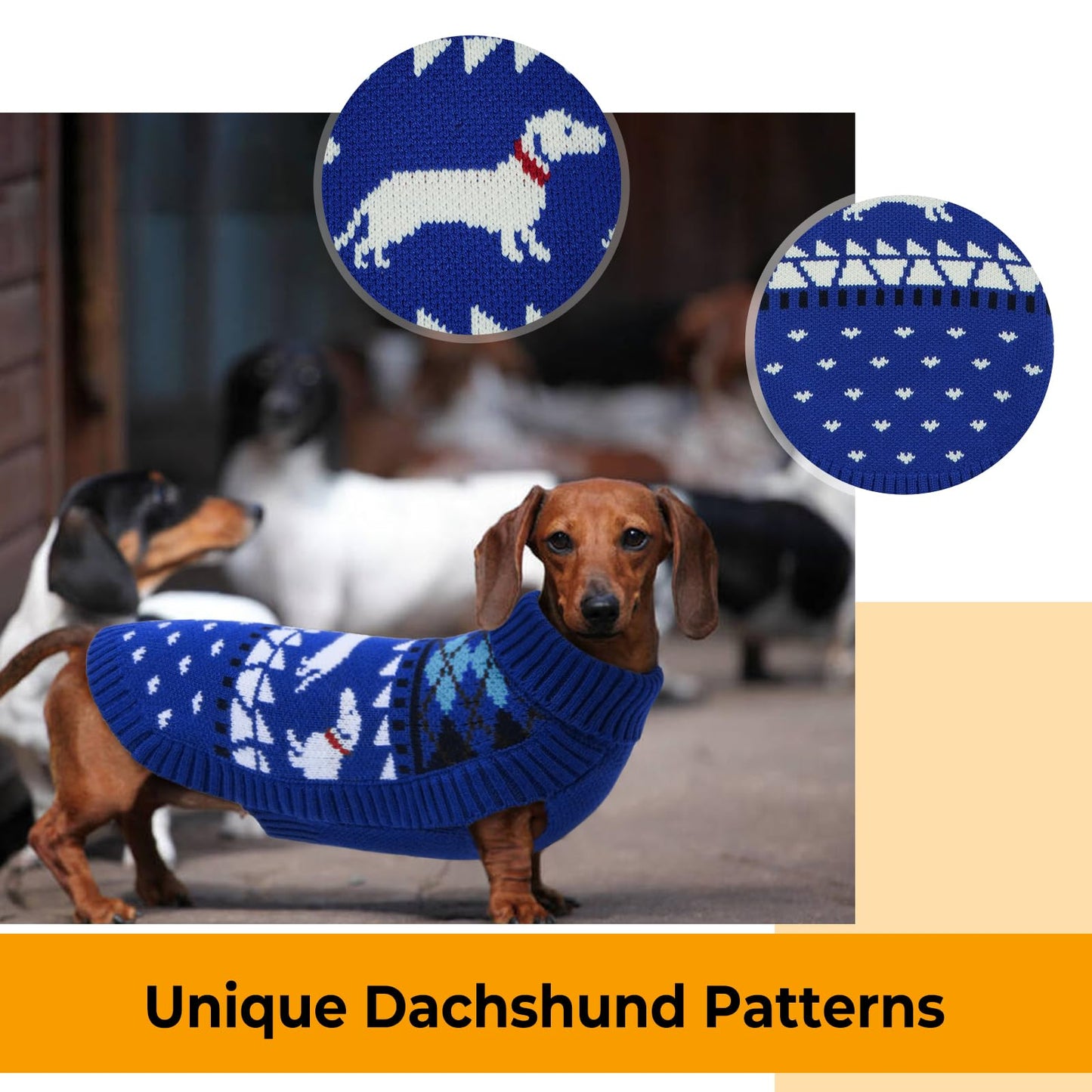 Leletail Dachshund Sweater, Turtleneck Dog Sweater The Dachshund Zone