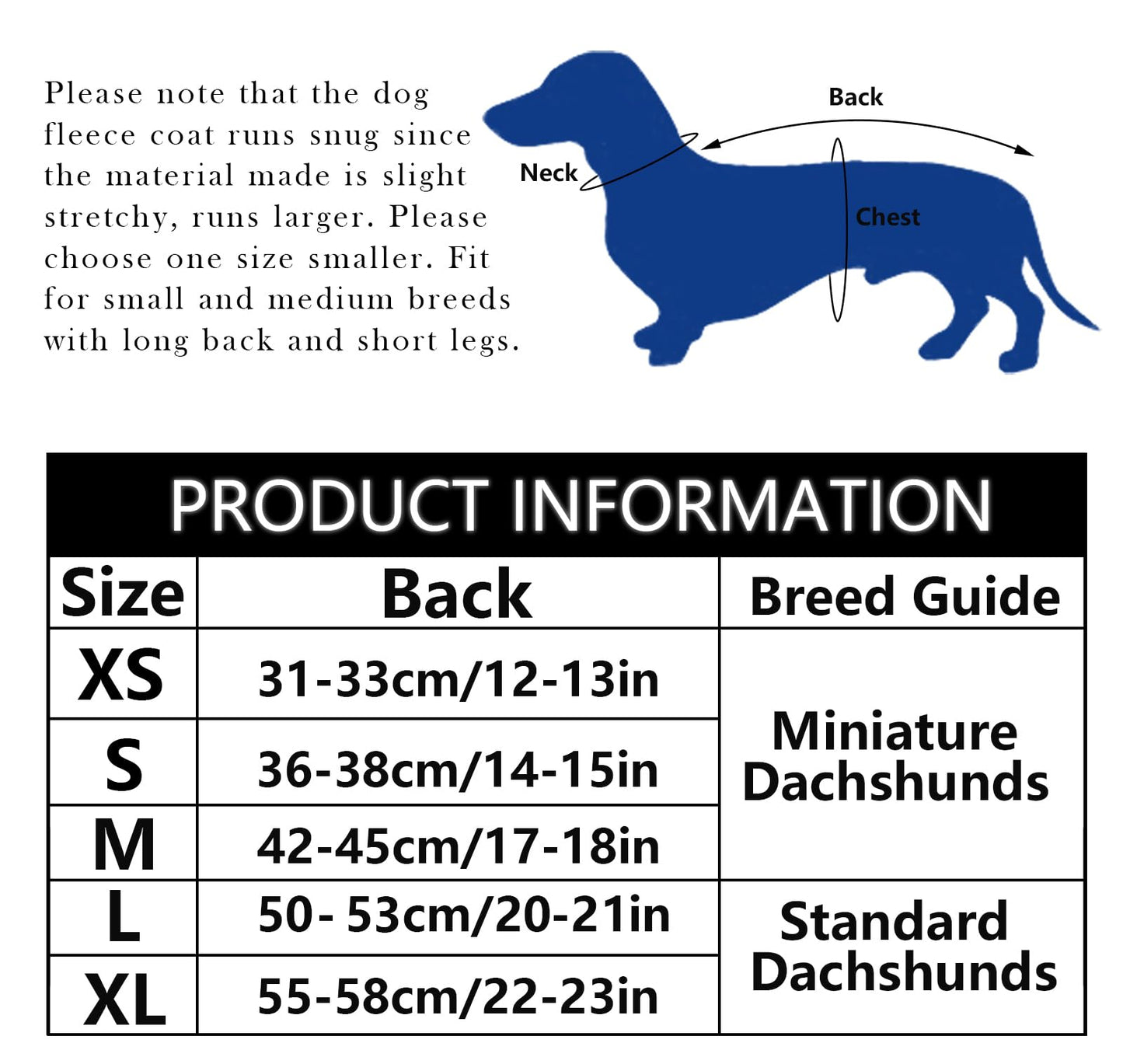 Dachshund Coats Sausage Dog Fleece Coat in Winter- Reflective Trim Safety The Dachshund Zone