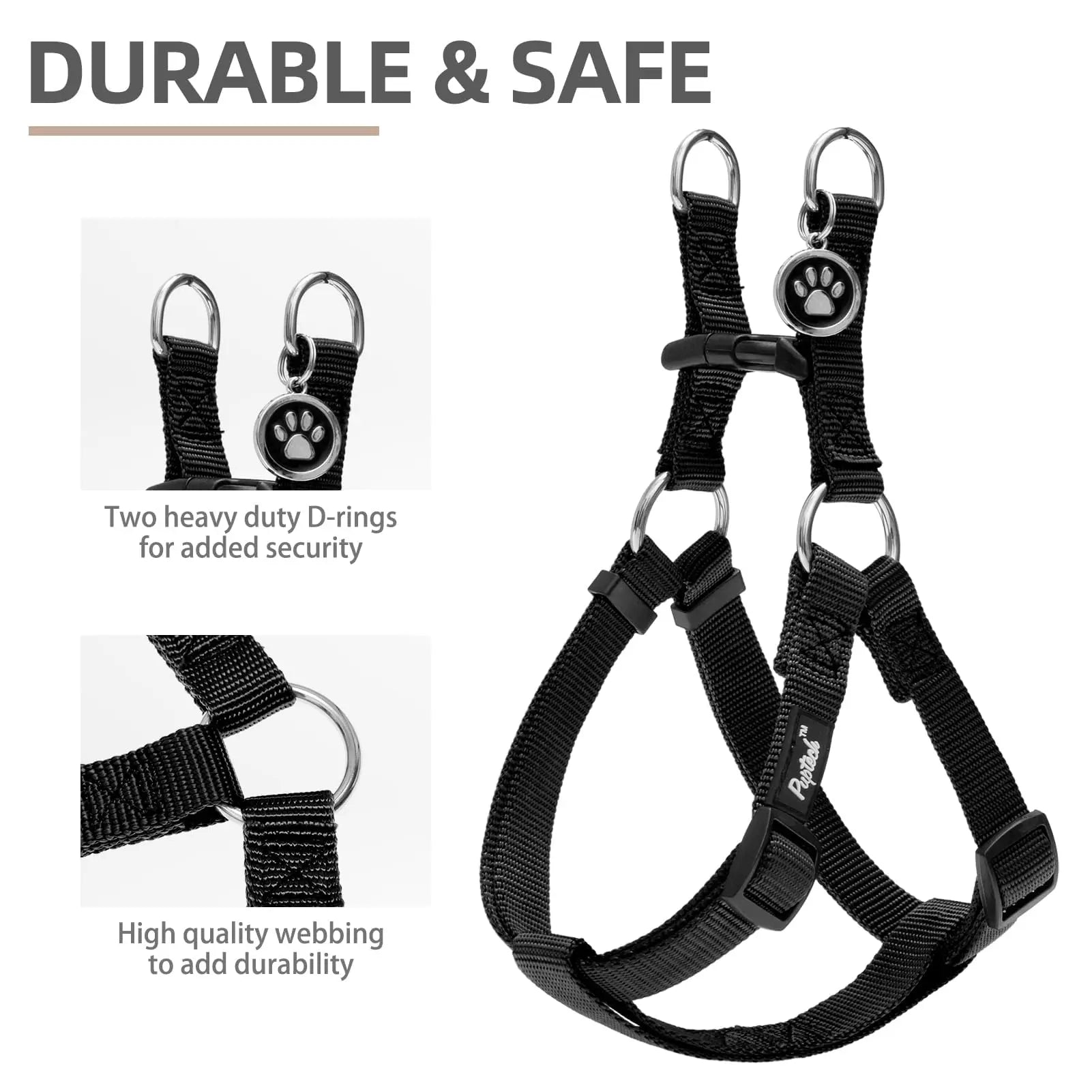PUPTECK No Pull Dog Harness Soft Adjustable Basic Nylon The Dachshund Zone