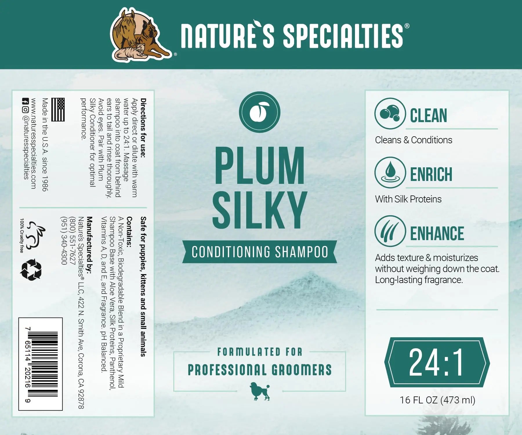 Nature's Specialties Plum Silky Ultra Concentrated Shampoo The Dachshund Zone