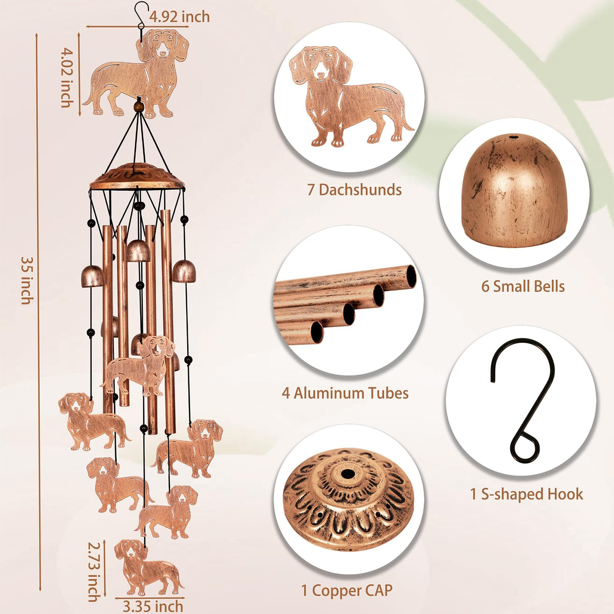 Dachshund Wind Chimes for Outside The Dachshund Zone