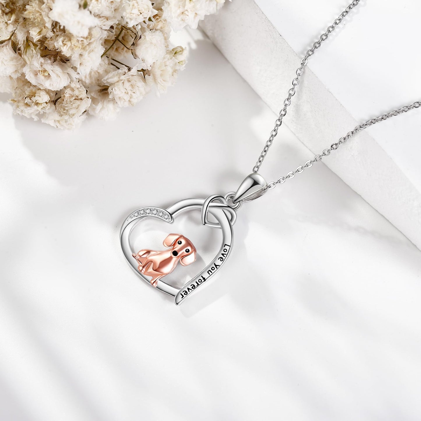 AXOMY Dachshund Necklace 925 Sterling Silver The Dachshund Zone