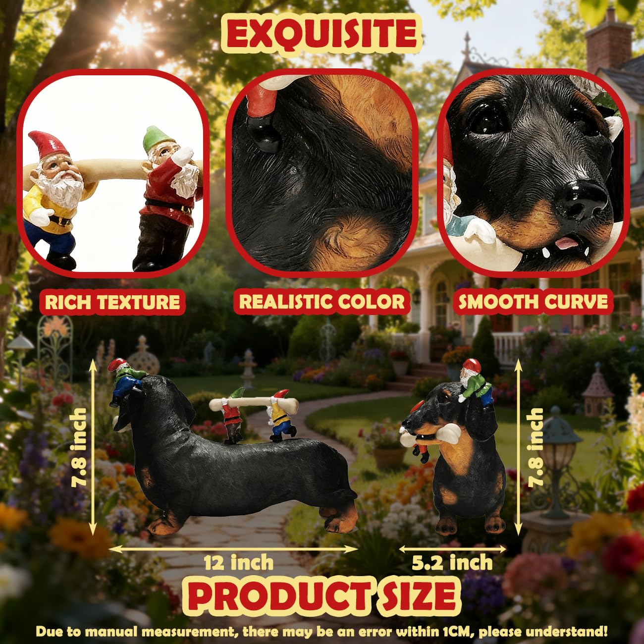 Sunthus Dachshund Garden Gnomes Statues Outdoor Funny Decorations Yard Weiner Decor The Dachshund Zone