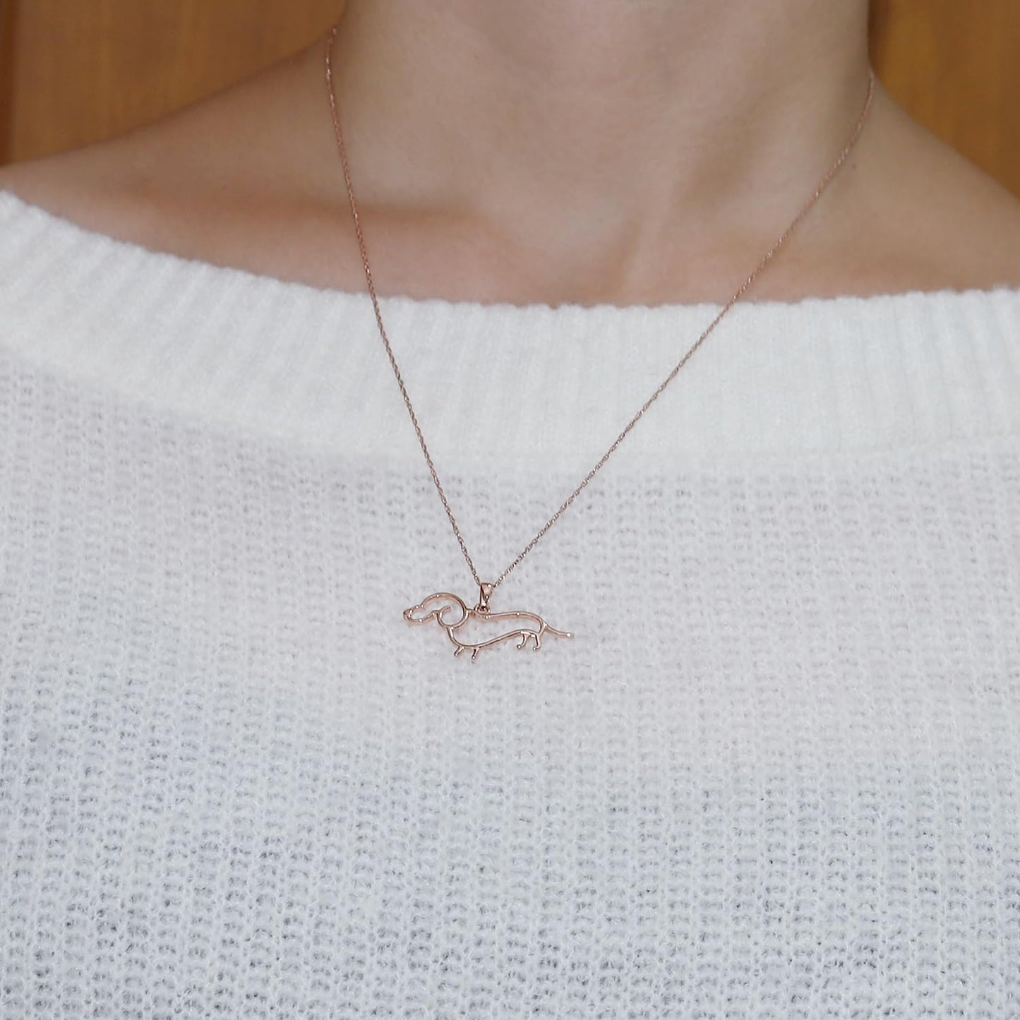 AFFY Dachshund Dog Charm Pendant Necklace In 14k Yellow Gold Over Sterling Silver The Dachshund Zone