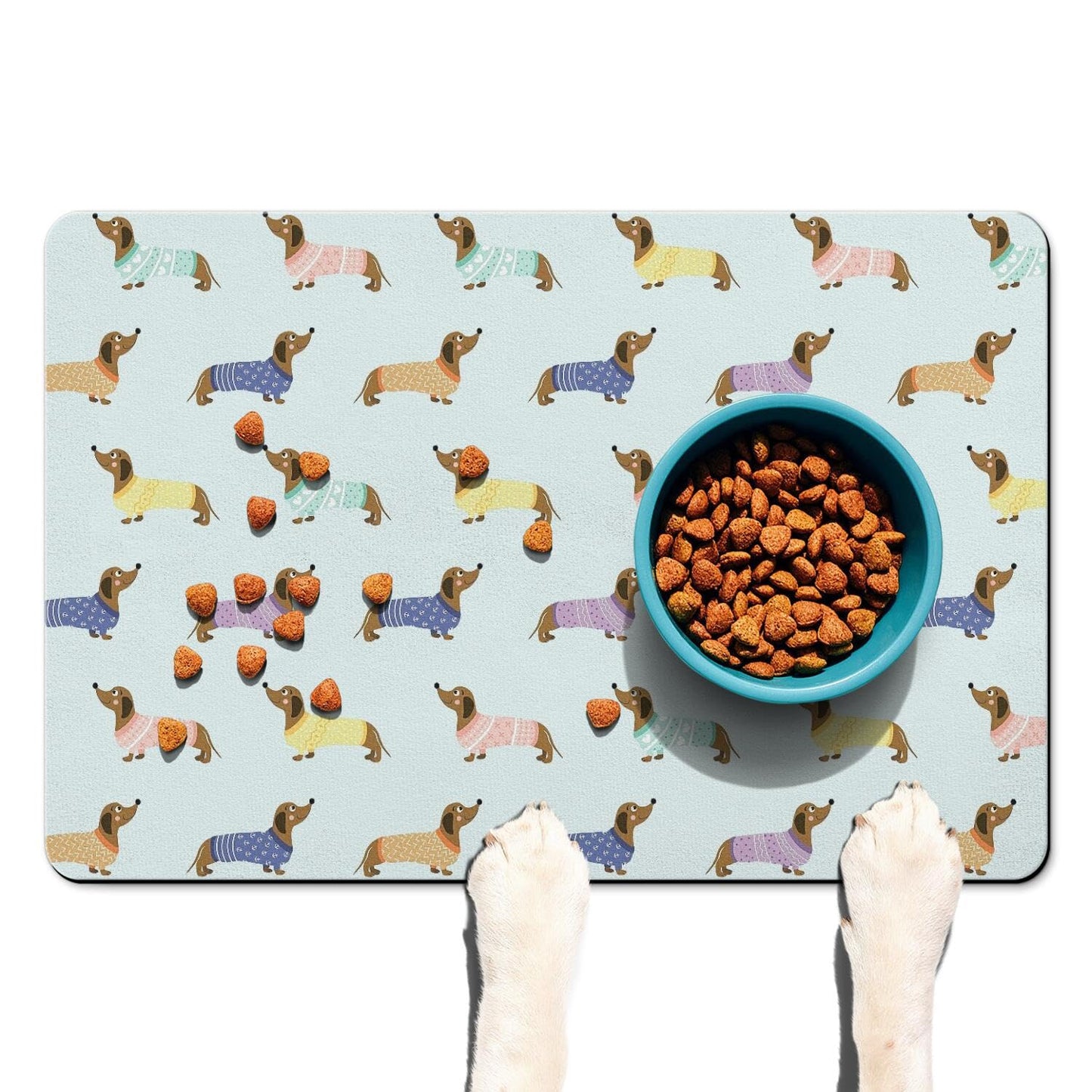 Dachshund Dog Food & Water Mat, Pet Feeding Mat The Dachshund Zone