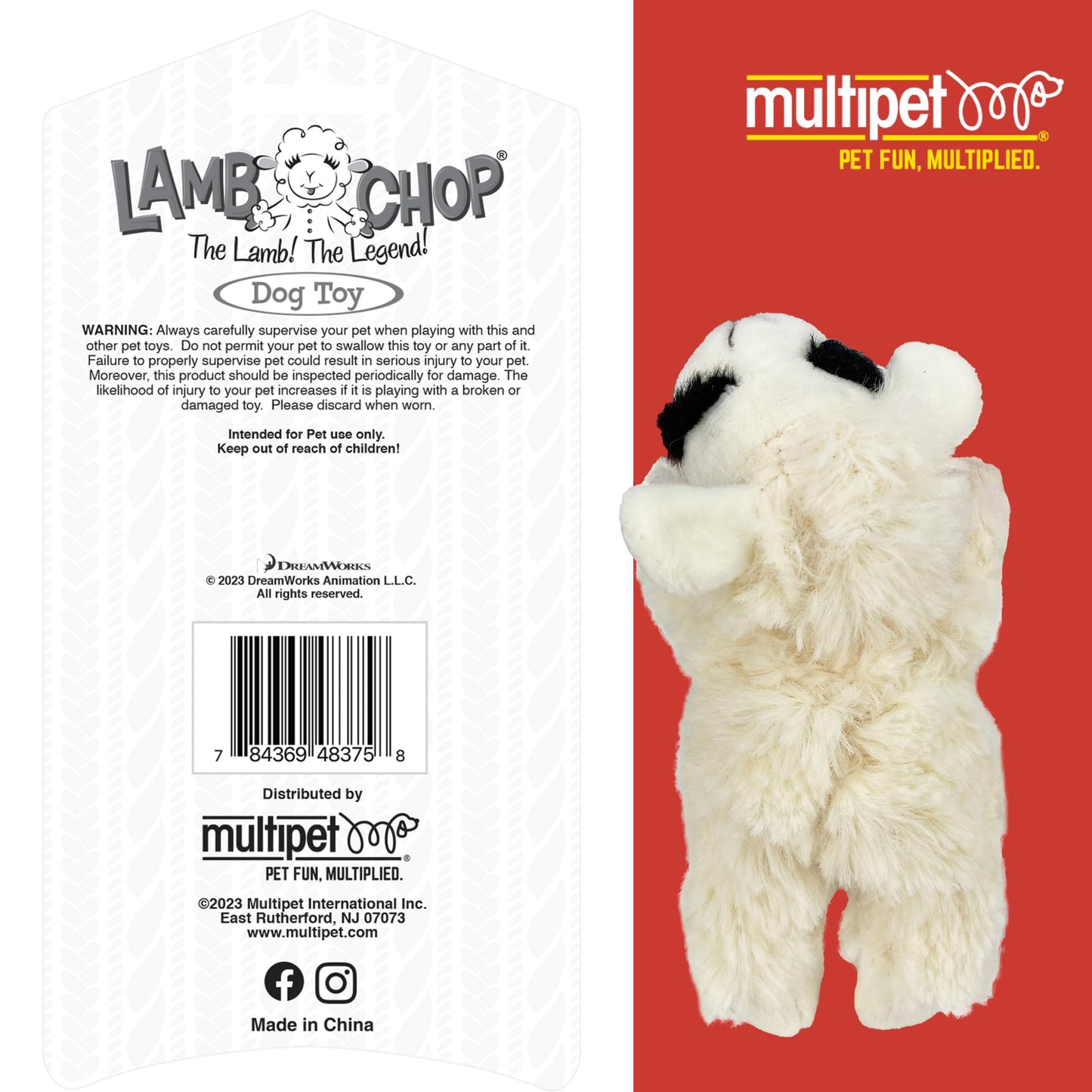 Multipet Lamb Chop Dog Plush Toy - Squeaky Toy for All Dogs The Dachshund Zone