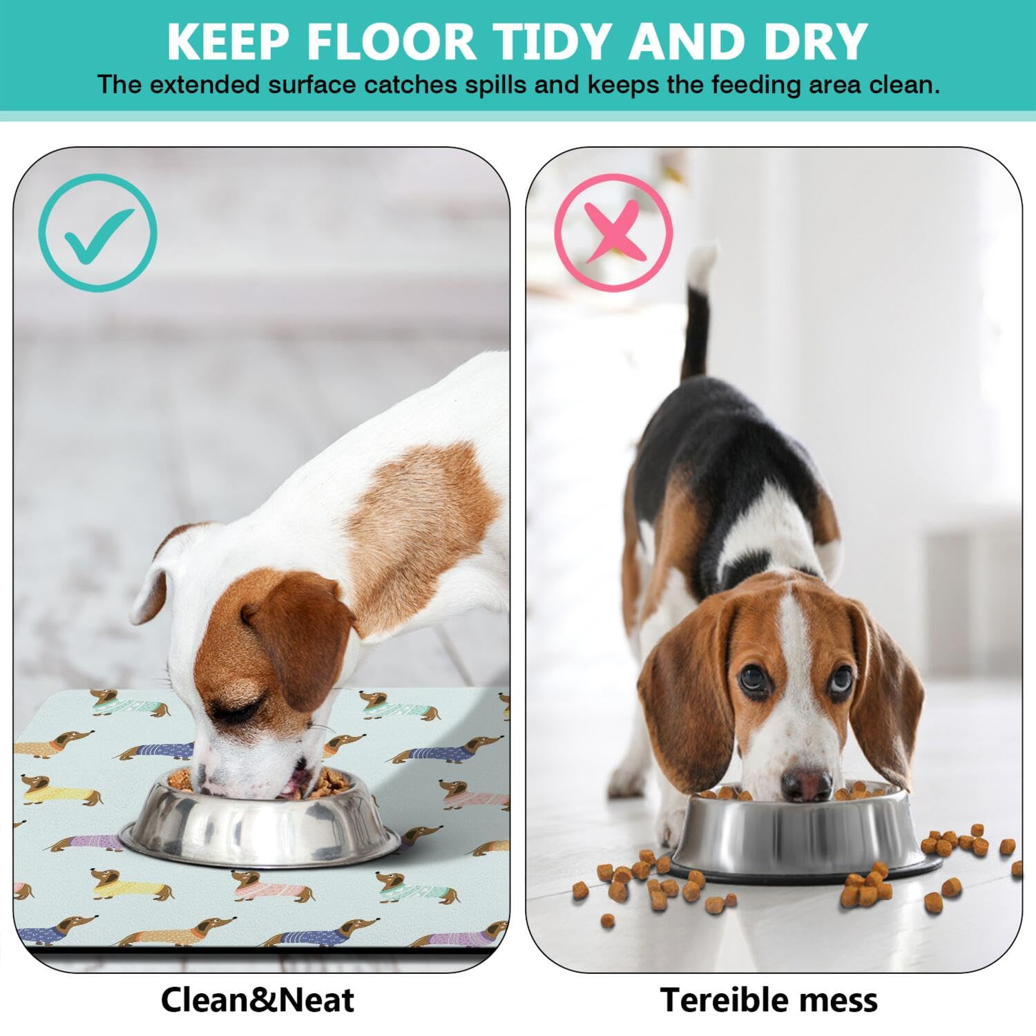 Dachshund Dog Food & Water Mat, Pet Feeding Mat The Dachshund Zone