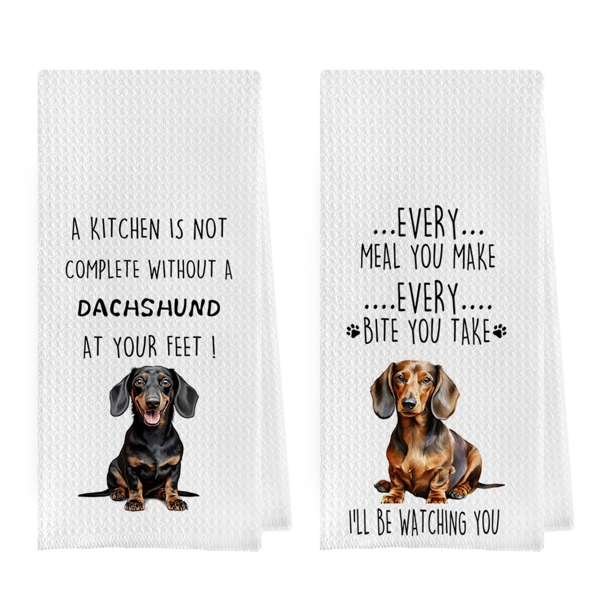 Funny Dachshund Dish Towels Set The Dachshund Zone