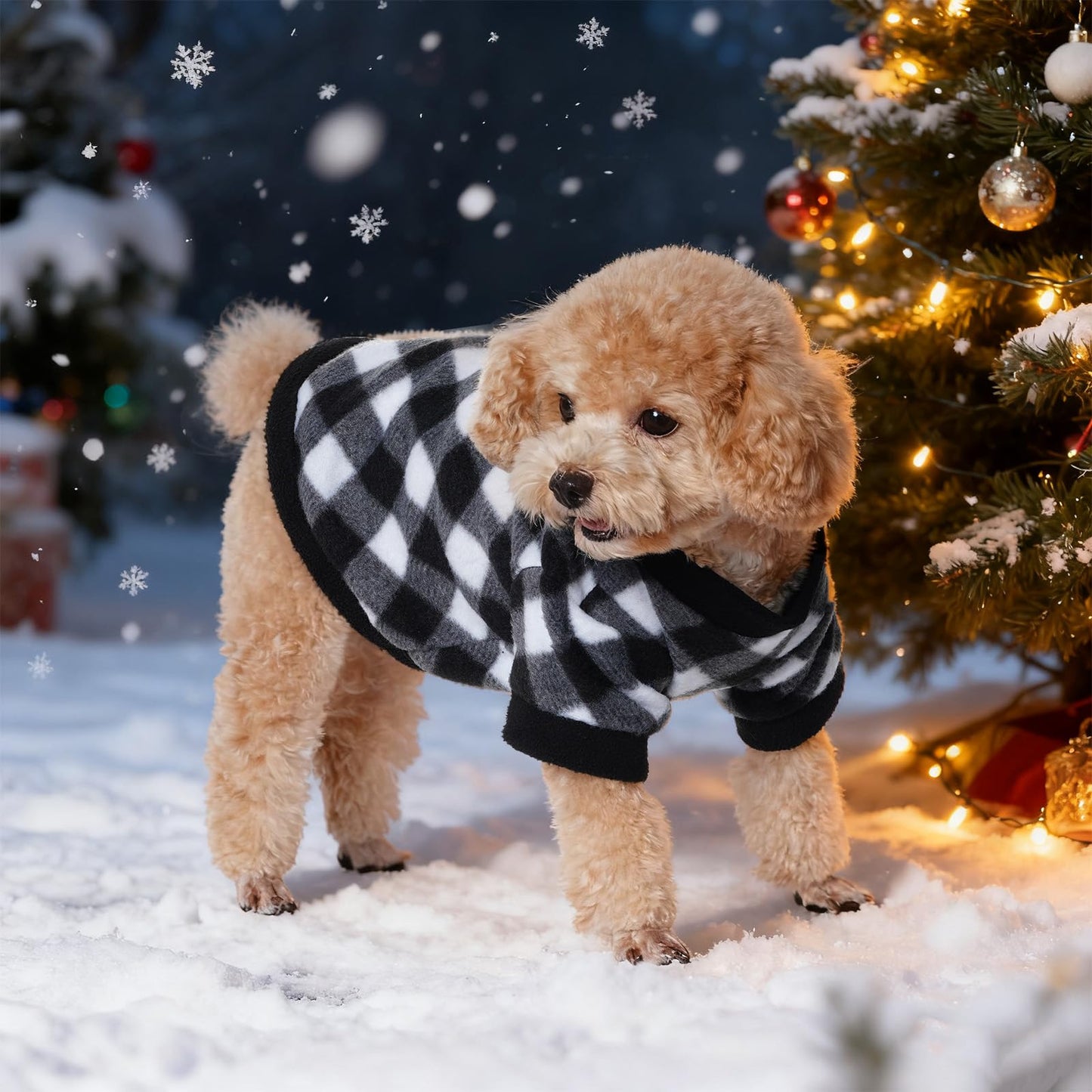 Rbenxia 4 Pcs Dog Fleece Sweaters Puppy, Warm Soft Fleece Sweater Doggie Sweatshirt Dog Pajamas Puppy Clothes for Winter, Small Dogs Cat Pets Outfits (Large)