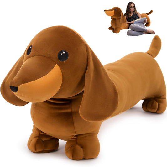 MorisMos Dachshund Dog Stuffed Animal Plush 4ft, 43'' Long Weiner Dog Body Pillow The Dachshund Zone