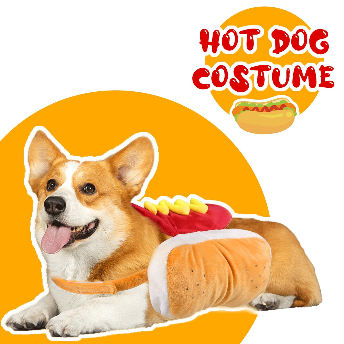GOYOSWA Dog Hot Dog Costume, Dog Halloween Costumes The Dachshund Zone