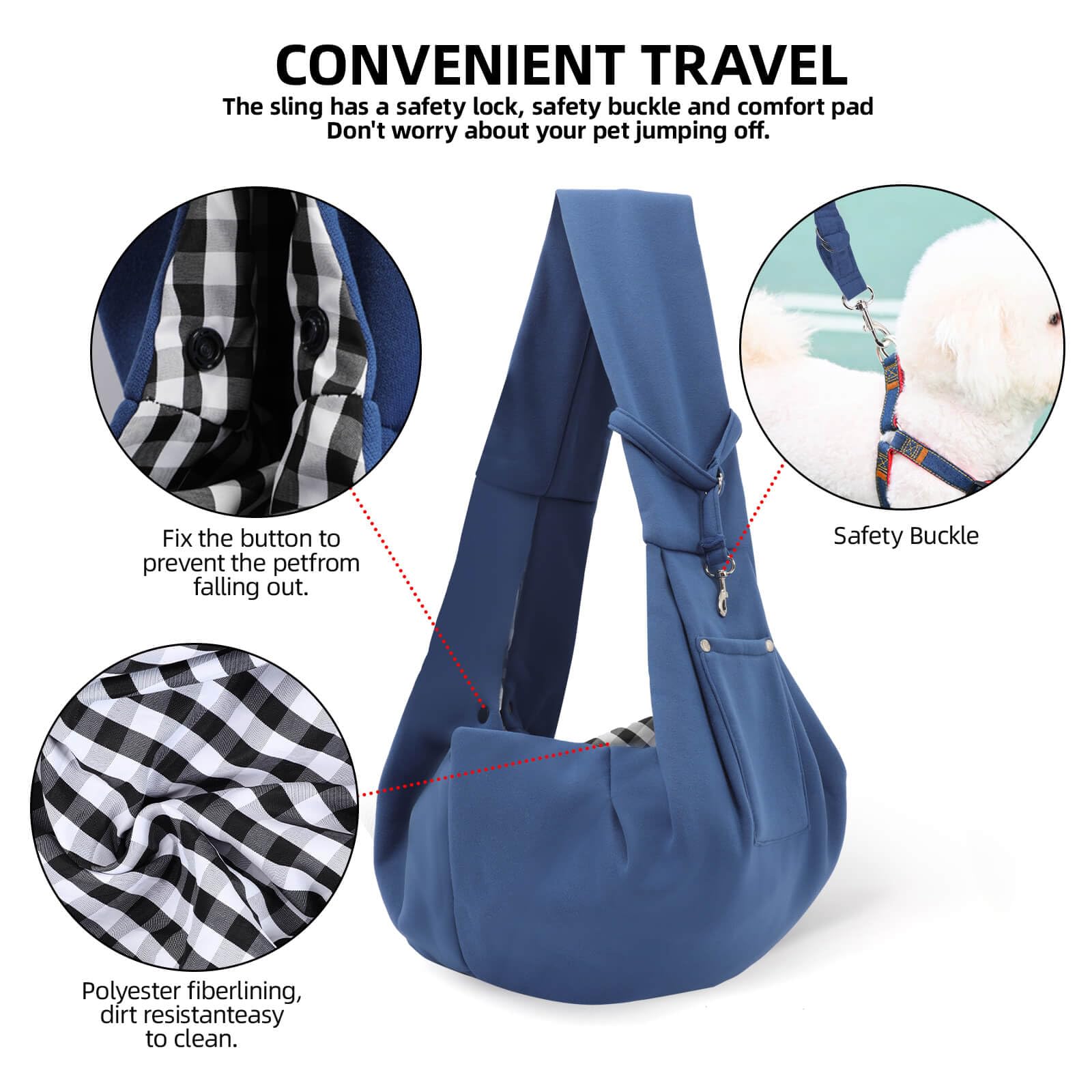 Dog Carrier Sling - Reversible Puppy Carrier Purse with Storage Pocket, Hands-Free The Dachshund Zone