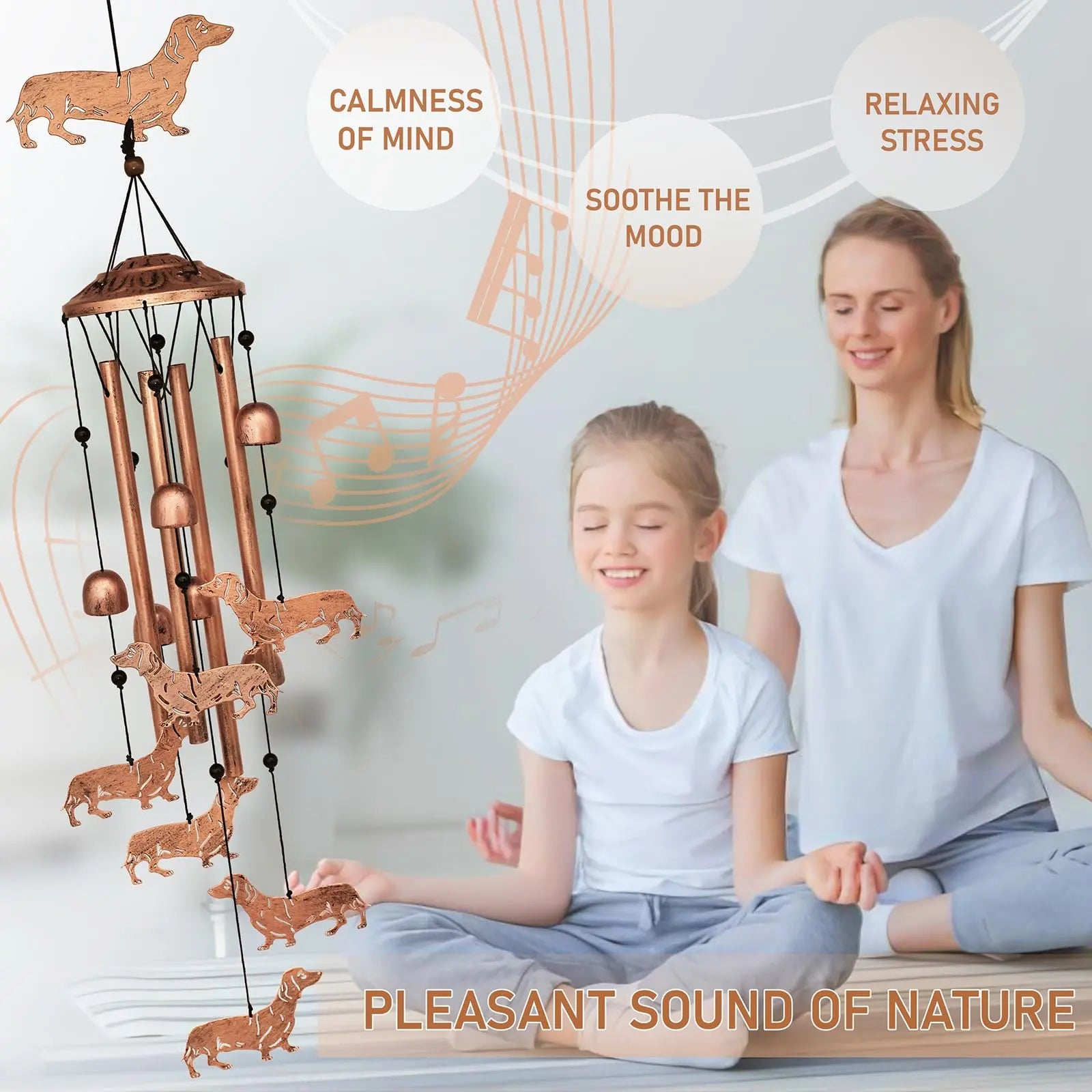 Dachshund Dog Wind Chimes for Outside,Metal Windchimes, Gifts The Dachshund Zone