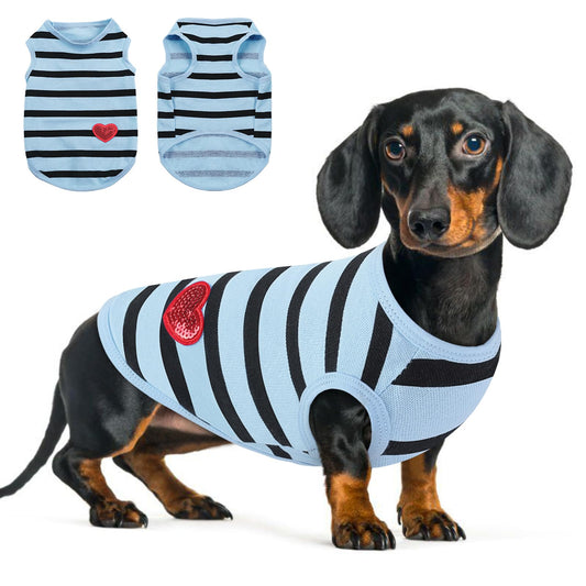 Queenmore Small Dog Shirt,Soft Breathable Dog Shirt for Dogs Cats Boy Girl,Pet Clothes for All Season,Breathable Lightweight Pet Tshirt for Frenchie, Dachshund, Yorkie The Dachshund Zone