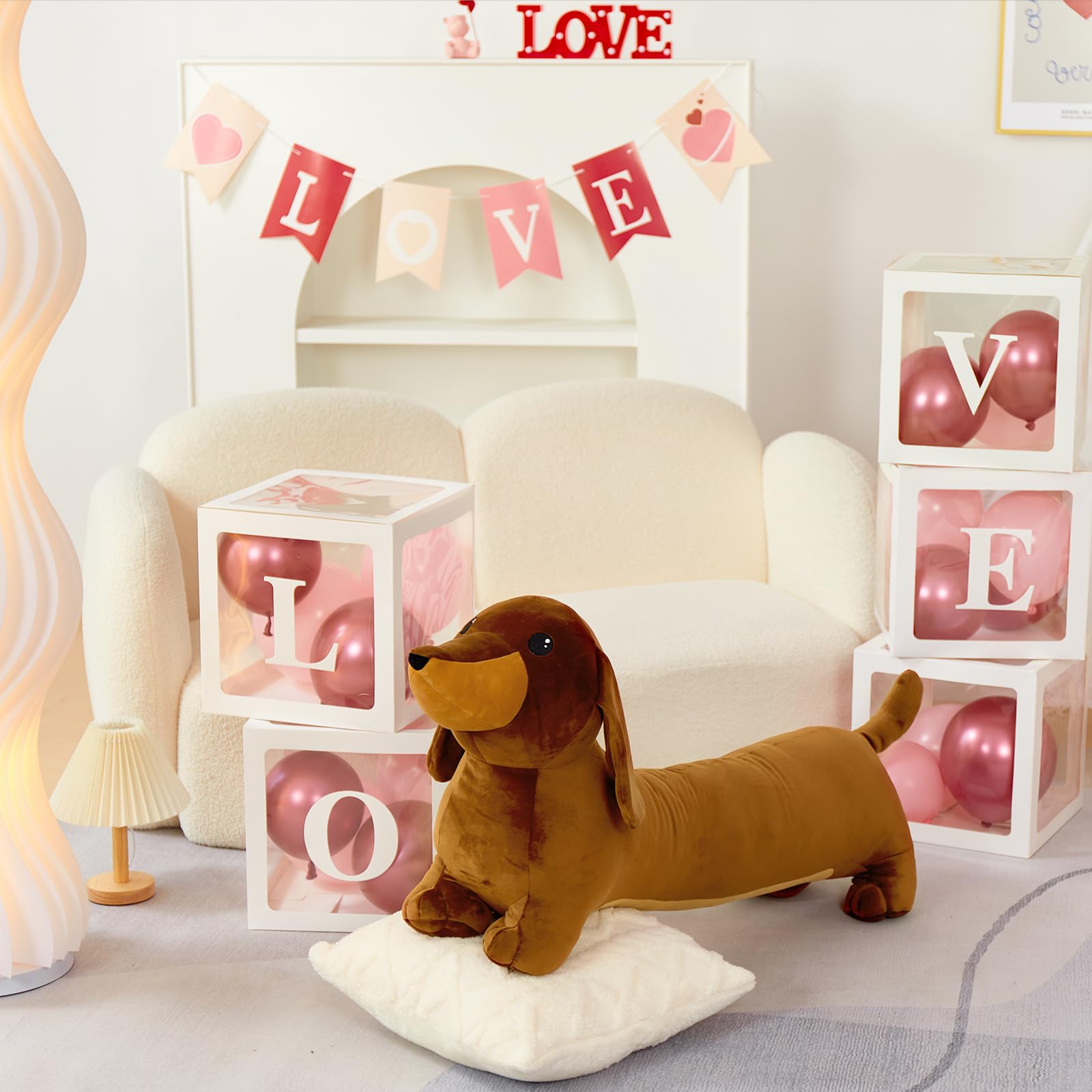 MorisMos Dachshund Dog Stuffed Animal Plush 4ft, 43'' Long Weiner Dog Body Pillow The Dachshund Zone