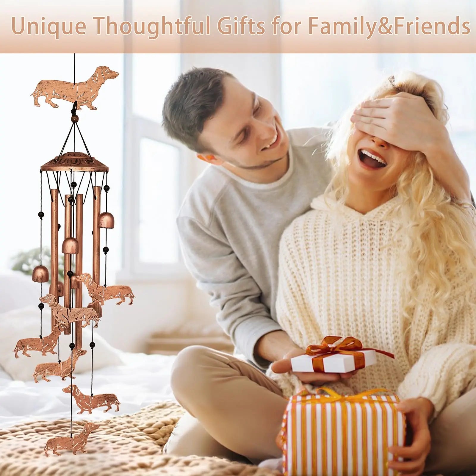 Dachshund Dog Wind Chimes for Outside,Metal Windchimes, Gifts The Dachshund Zone