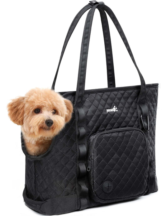 Pecute Dog Purse Carrier,  Fits Dogs 5.5 lbs to 11 lbs, Black Pecute