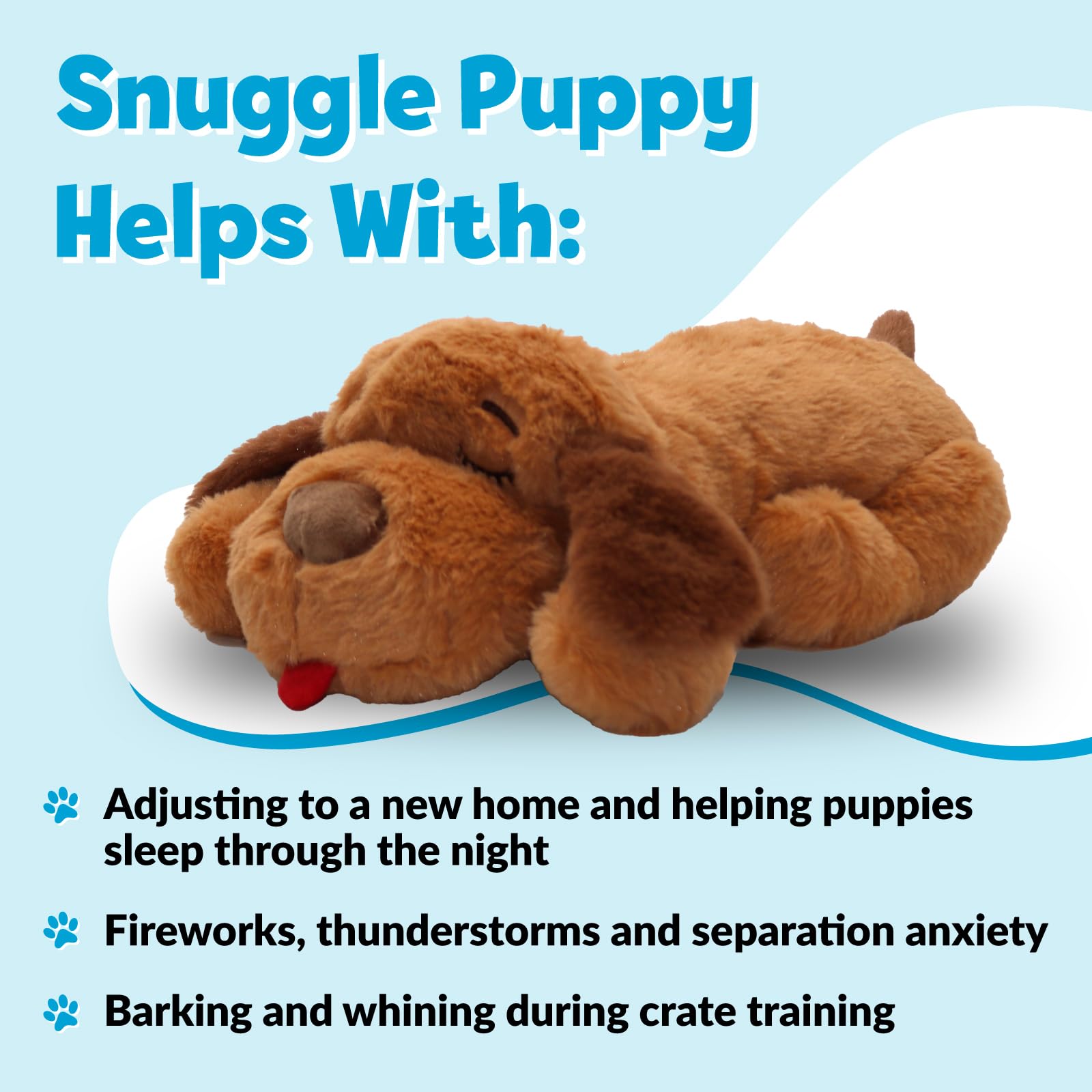 Original Snuggle Puppy Heartbeat Puppy Toy - Heartbeat Puppy for Dogs - Pet Anxiety Relief The Dachshund Zone
