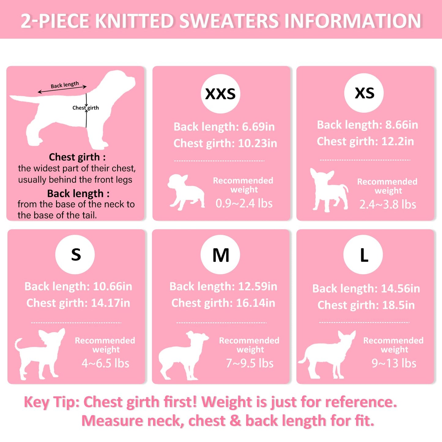 Kallfir's cutie XXS Dog Sweater, 2 Pieces Turtleneck Knitted Chihuahua Sweater Yorkie Teacup Dog Clothes Small Dogs Girl Winter Warm Sweaters Pet Cat Sweater Cold Weather Puppy Clothes XX-Small The Dachshund Zone