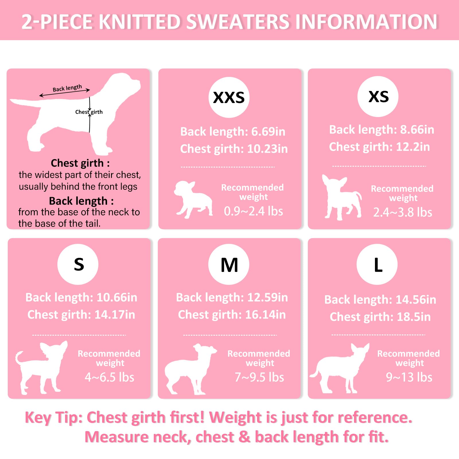 Kallfir's cutie XXS Dog Sweater, 2 Pieces Turtleneck Knitted Chihuahua Sweater Yorkie Teacup Dog Clothes Small Dogs Girl Winter Warm Sweaters Pet Cat Sweater Cold Weather Puppy Clothes XX-Small The Dachshund Zone