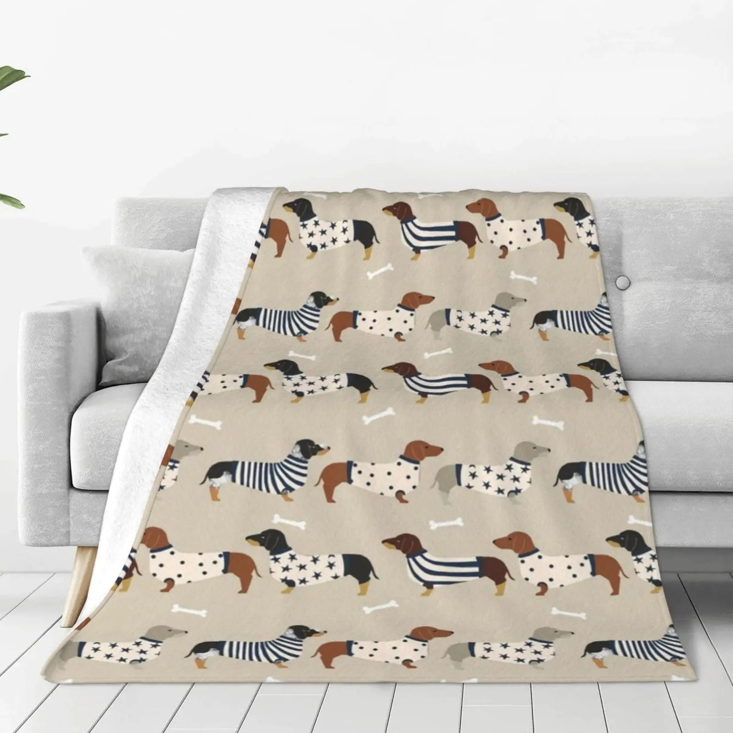 Dachshunds Dog Flannel Fleece Bed Throw Blanket The Dachshund Zone