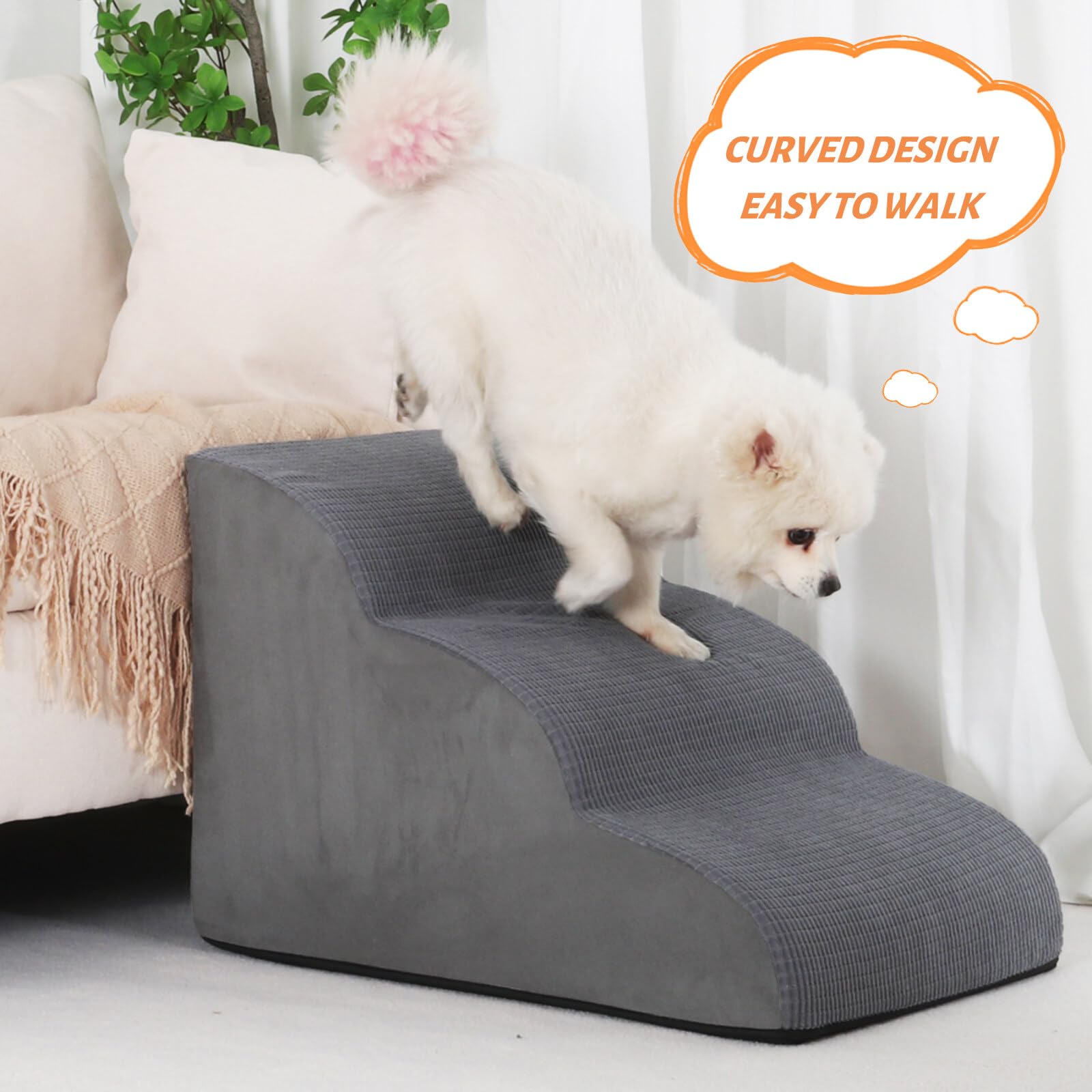 Aodisman 3-Step Dog Ramp and Stairs for Sofa and Chair The Dachshund Zone