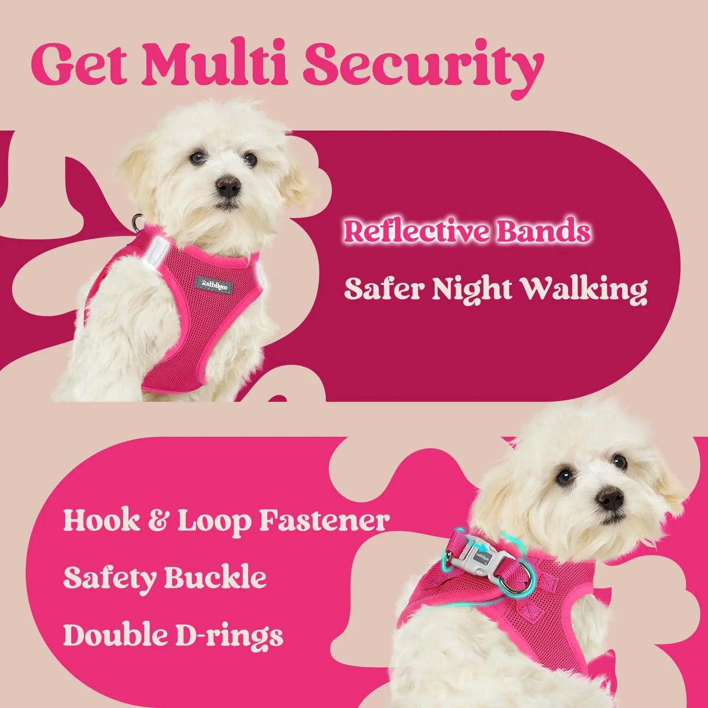 Small Dog Harness, Step-in Soft Mesh Puppy Vest with Safety Buckle, The Dachshund Zone