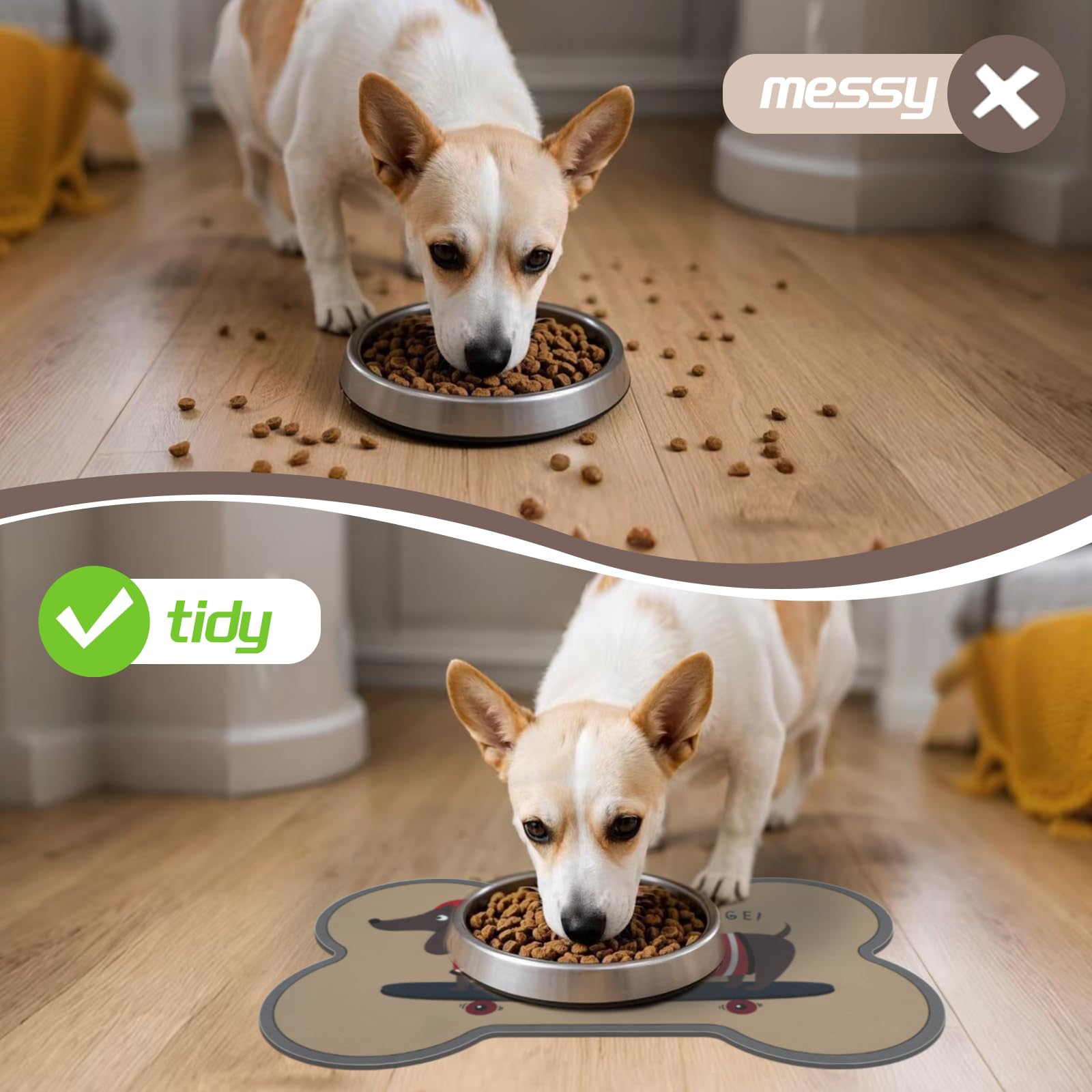 Le courant Feeding Plastic Placemat for Food and Water Bowl The Dachshund Zone