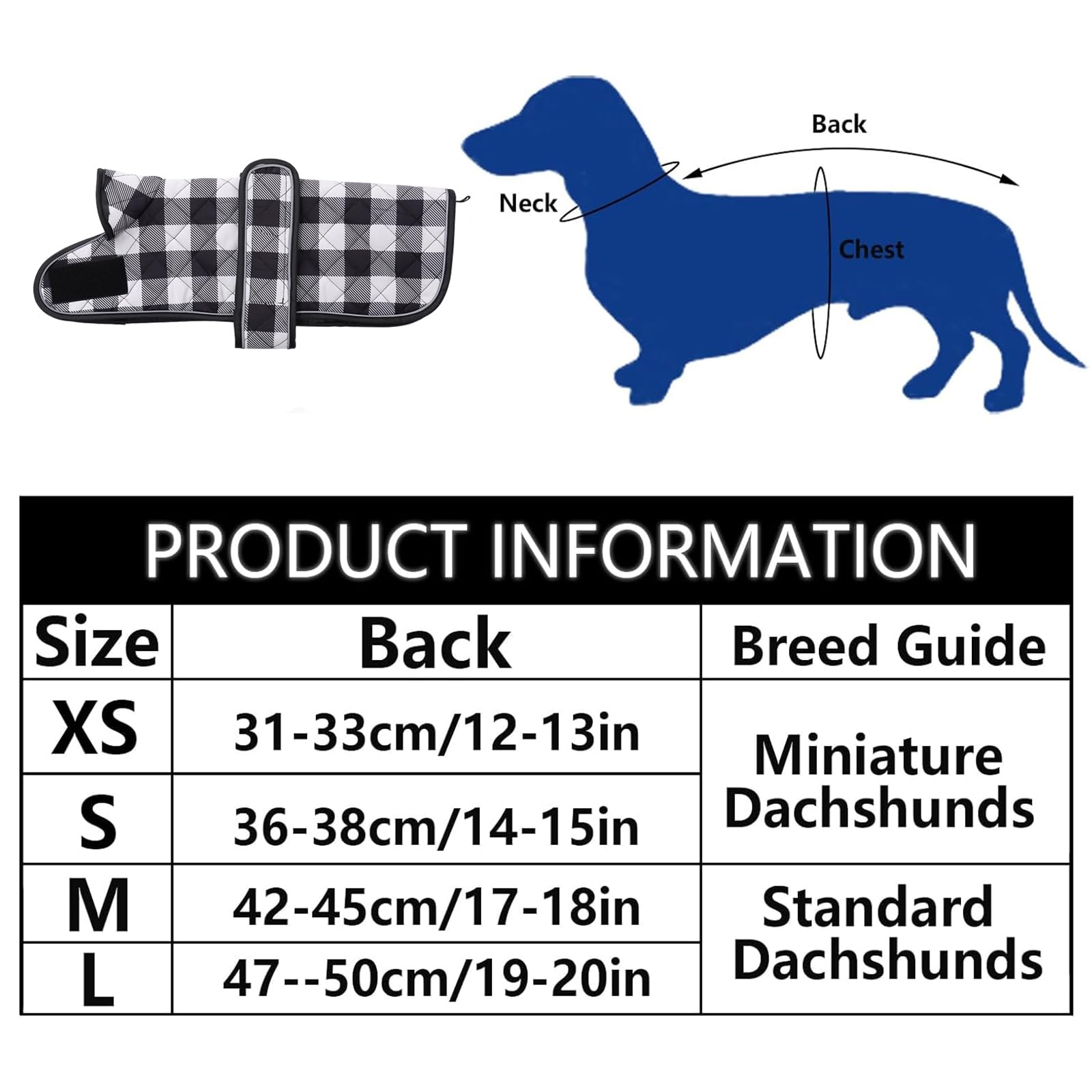 Geyecete Waterproof Warm Thermal Quilted Dachshund Coat with Warm Fleecy Lining Inside The Dachshund Zone