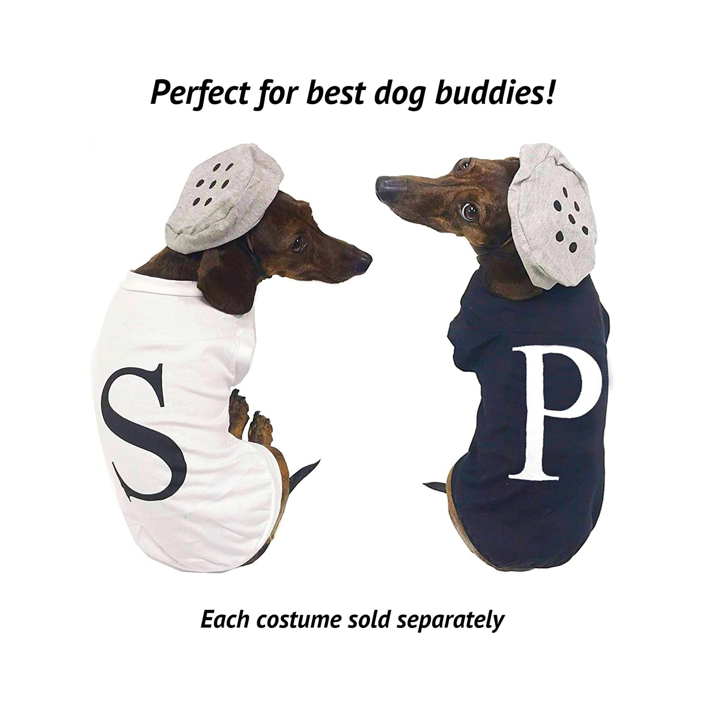 Salt & Pepper Dog Halloween Costume (Pepper, Medium) The Dachshund Zone