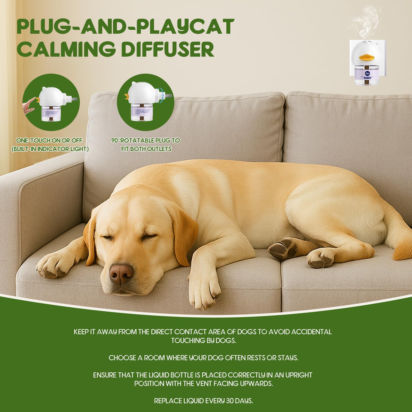 80S Pheromone Diffuser for Dogs, Dog Calming The Dachshund Zone