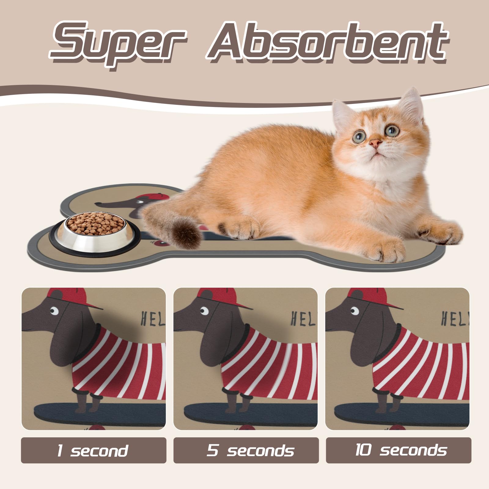 Le courant Feeding Plastic Placemat for Food and Water Bowl The Dachshund Zone