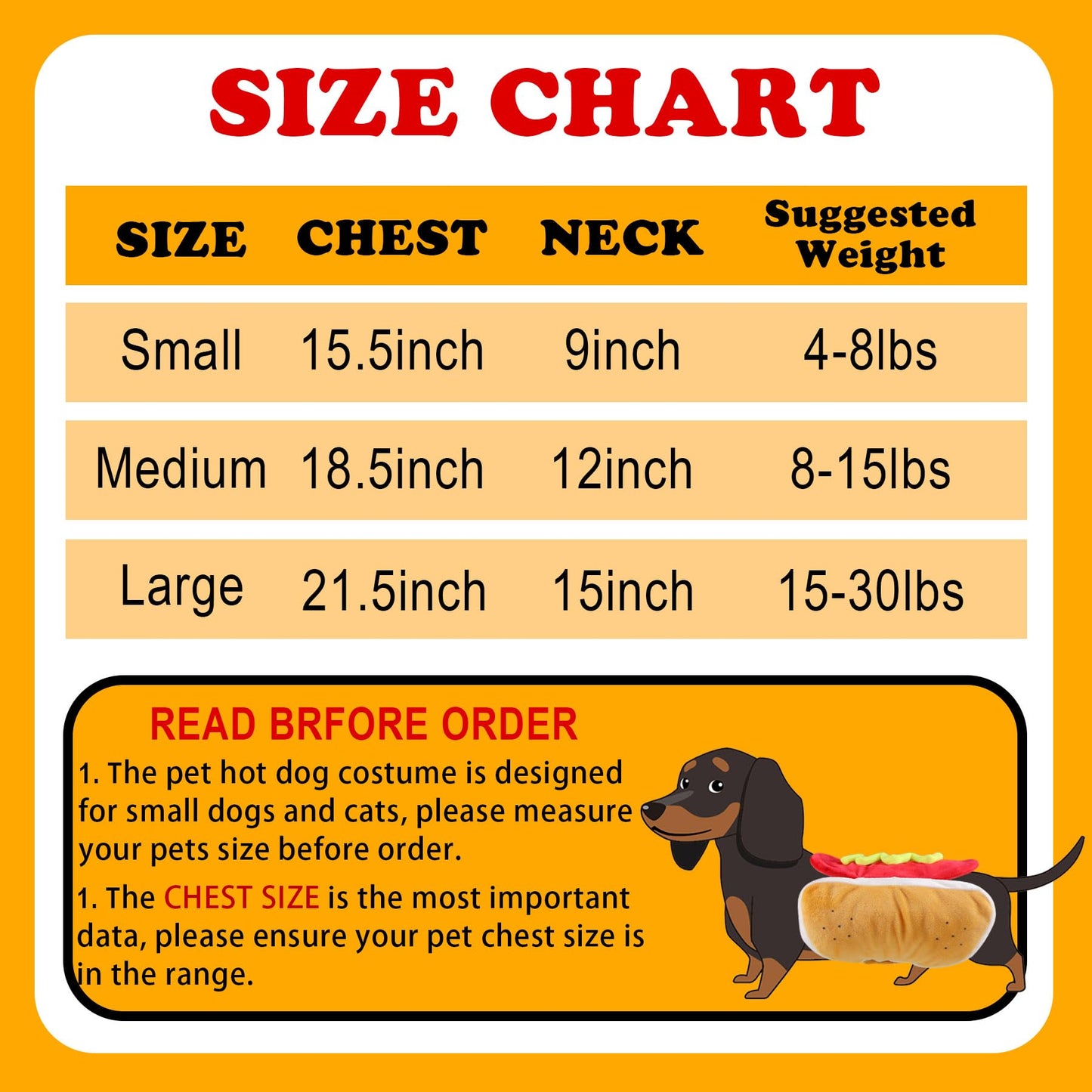 GOYOSWA Dog Hot Dog Costume, Dog Halloween Costumes The Dachshund Zone