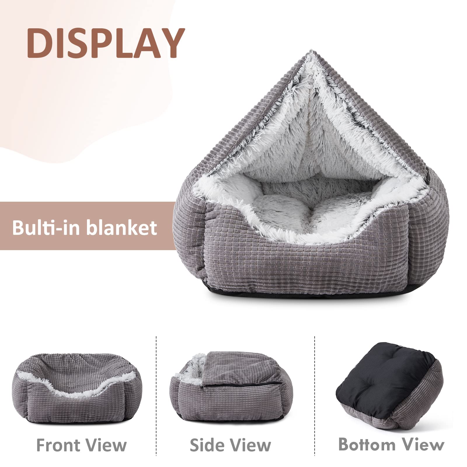 Dog Beds for Small Dogs, Rectangle Cave Hooded Blanket Puppy Bed The Dachshund Zone