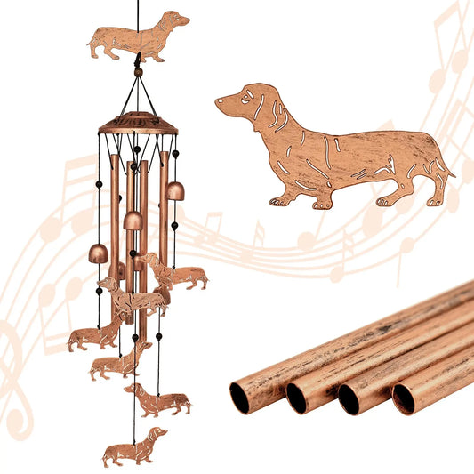 Dachshund Dog Wind Chimes for Outside,Metal Windchimes, Gifts The Dachshund Zone