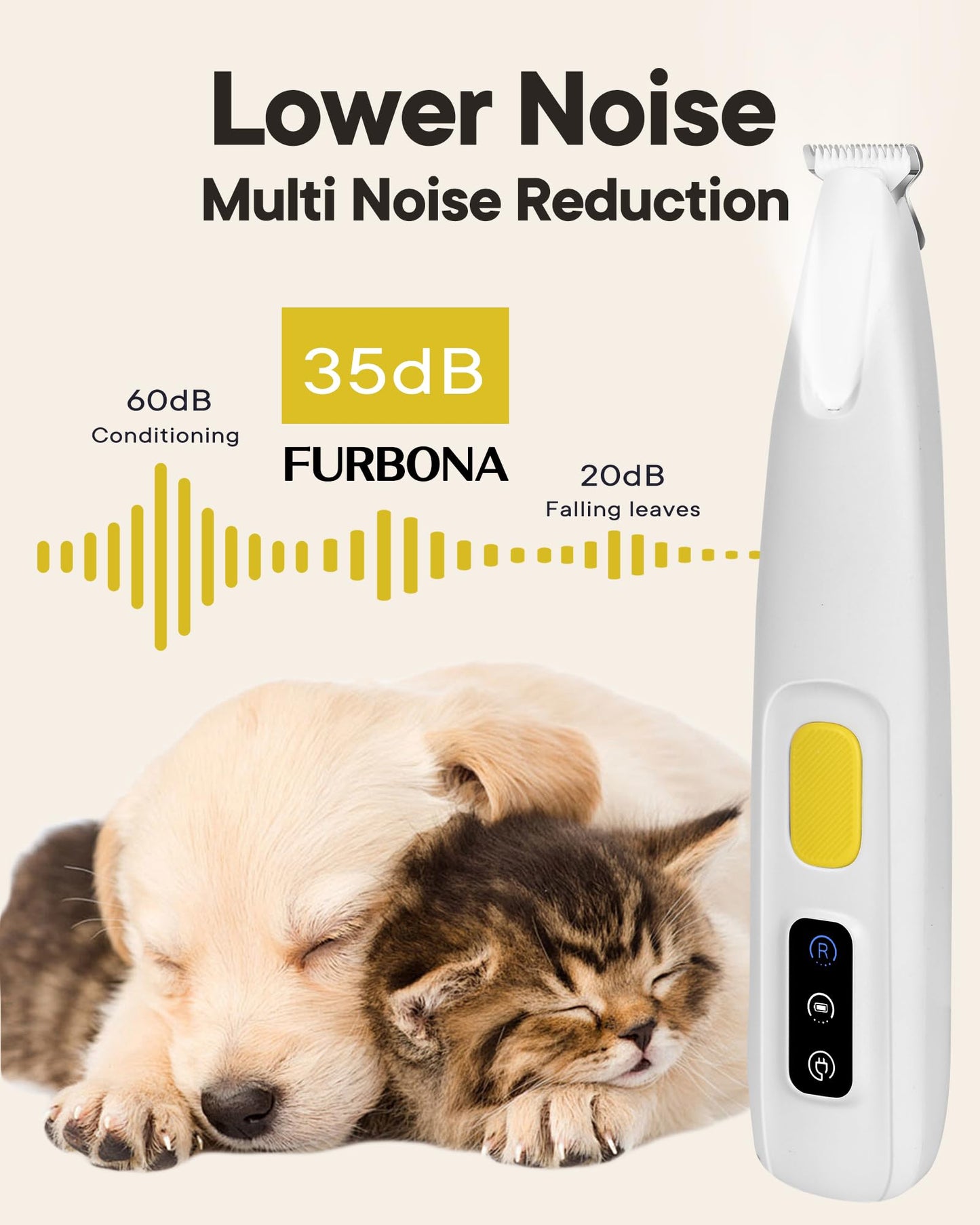 FURBONA Upgraded Dog Paw Trimmer with LED Light, 18 mm Widen Blade, 35 dB Low Noise, LED Display, Fully Waterproof, Rechargeable Clipper for Dogs Cats Trimming Paws, Eyes, Ears, Face, and Rump The Dachshund Zone