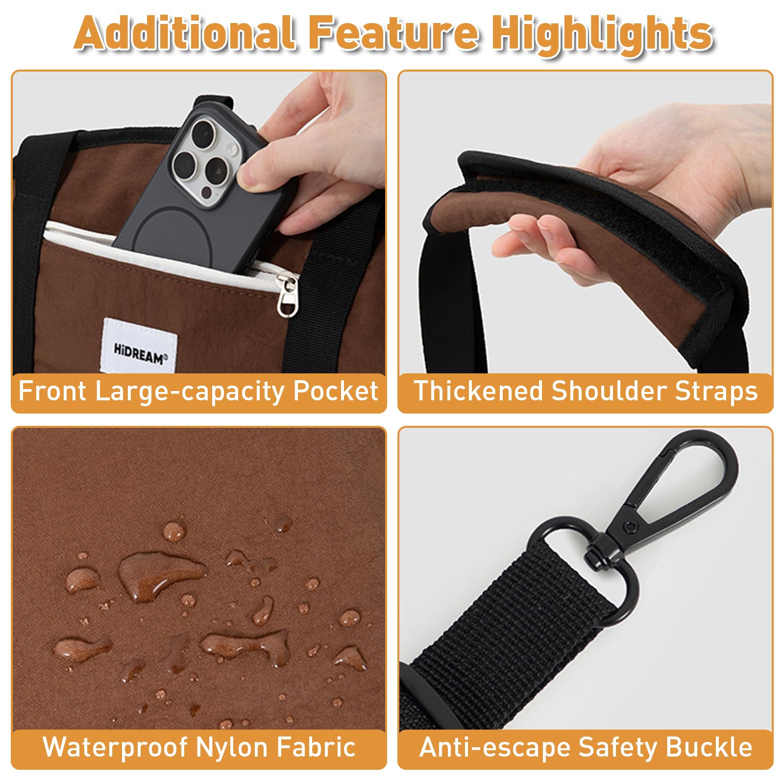 ETIAL Dachshund Shoulder Carrier Bag, Ergonomic Pet Sling with Adjustable Handheld & Crossbody Strap, Lightweight Ventilated Dog Purse for Small Long-Bodied Breeds,Safety Leash (Brown) The Dachshund Zone