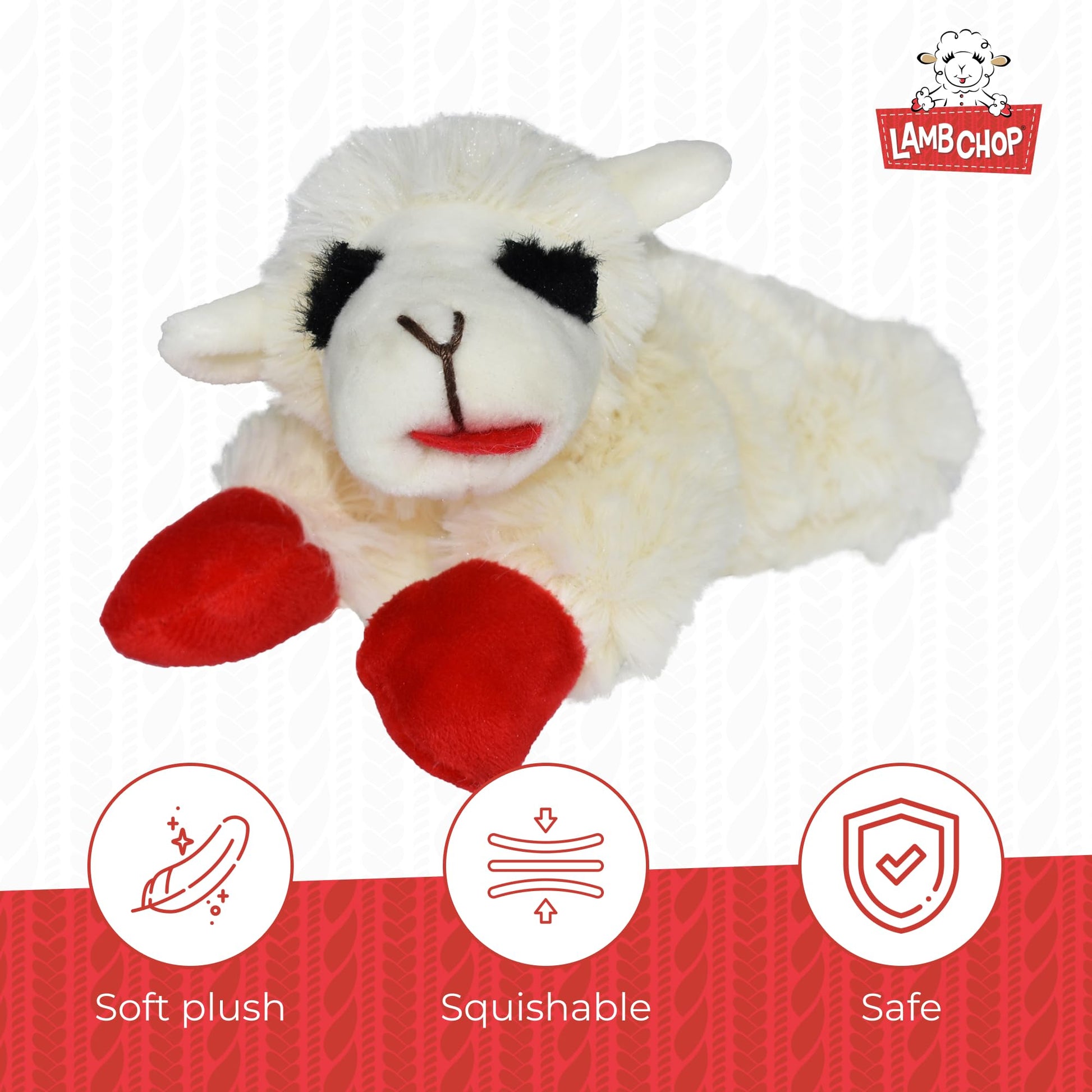 Multipet Lamb Chop Dog Plush Toy - Squeaky Toy for All Dogs The Dachshund Zone
