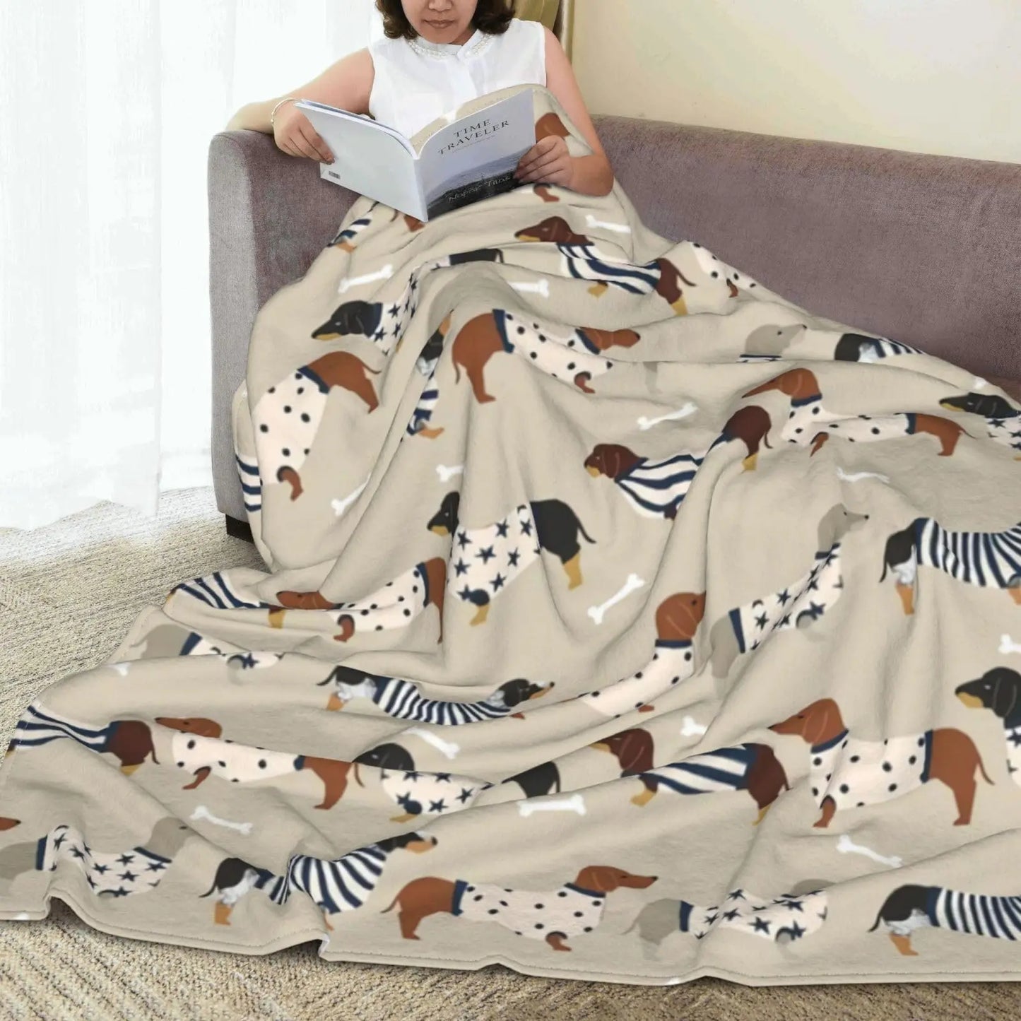 Dachshunds Dog Flannel Fleece Bed Throw Blanket The Dachshund Zone