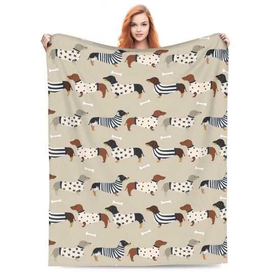 Dachshunds Dog Flannel Fleece Bed Throw Blanket The Dachshund Zone