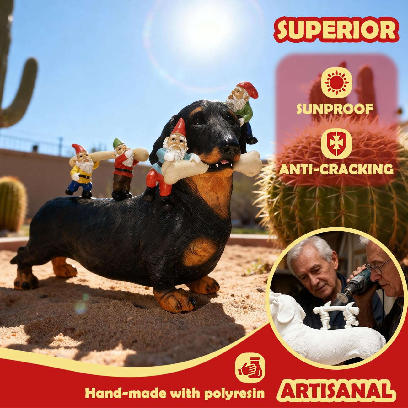 Sunthus Dachshund Garden Gnomes Statues Outdoor Funny Decorations Yard Weiner Decor The Dachshund Zone