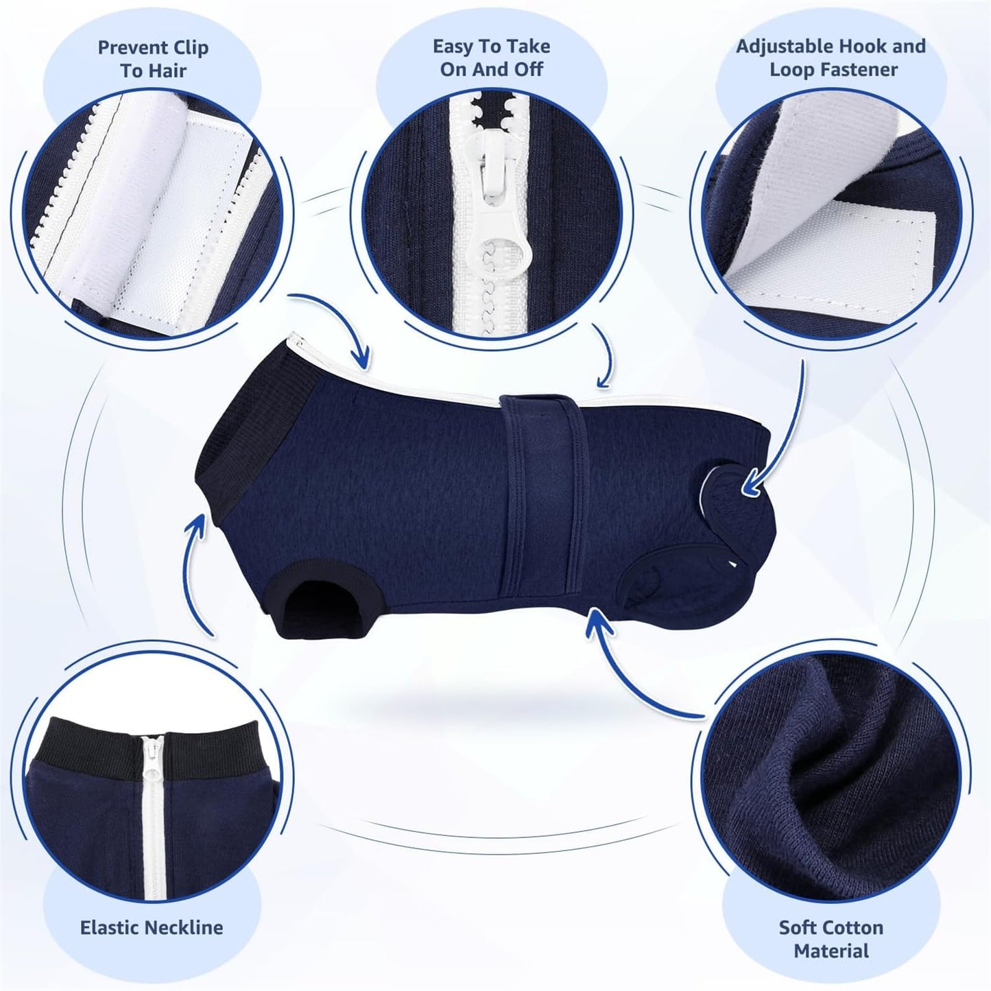 Dog Surgery Recovery Suit - Zipper On Dog Onesies The Dachshund Zone