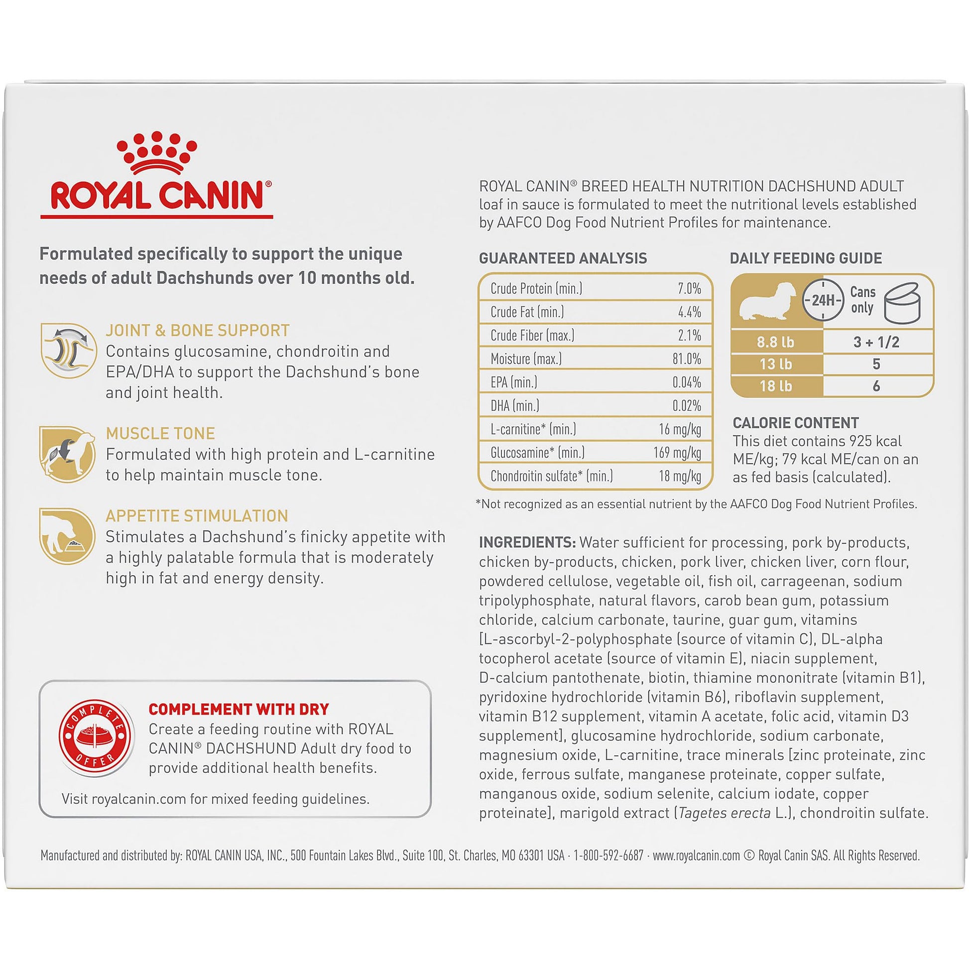 Royal Canin Breed Health Adult Loaf in Sauce The Dachshund Zone